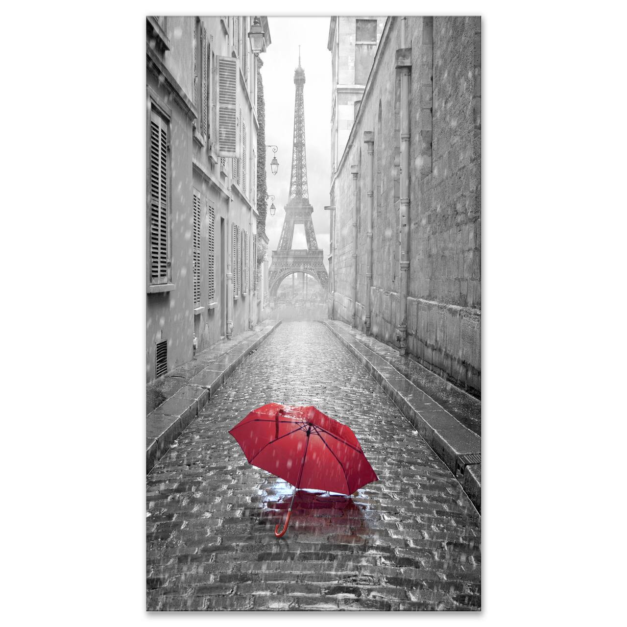 Designart - Eiffel View from Paris Street - Cityscape Photo Canvas Art Print